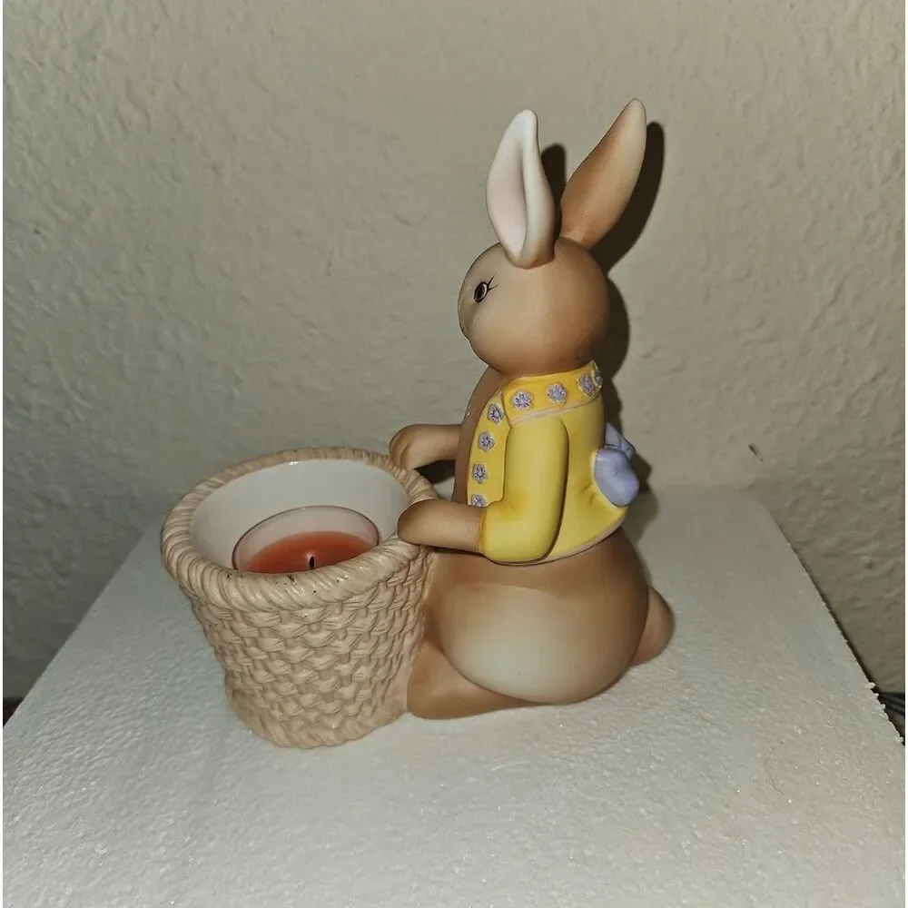 PartyLite Easter Bunny Bertie & Bea Votive Candle Holder Holiday Table Decor Set